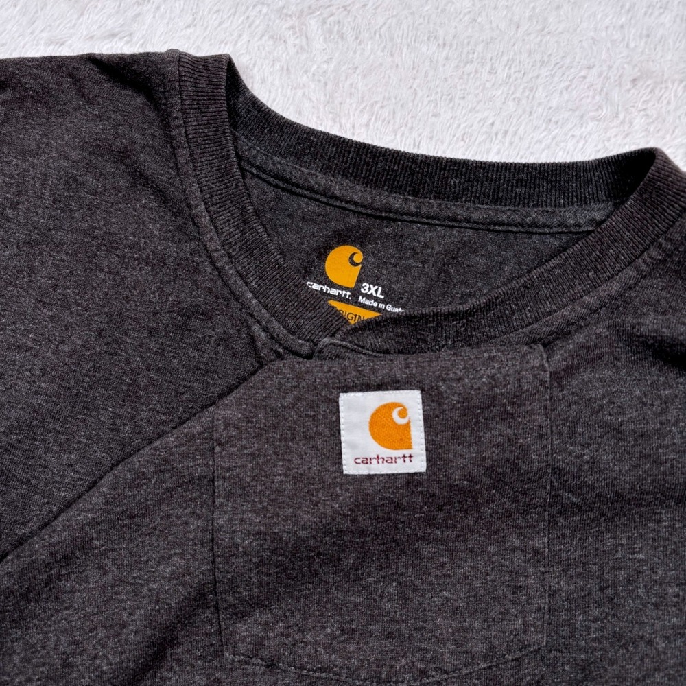 Carhartt Henley Shirt Men‎ 3XL Charcoal Heather Pocket Short Sleeve K84 026